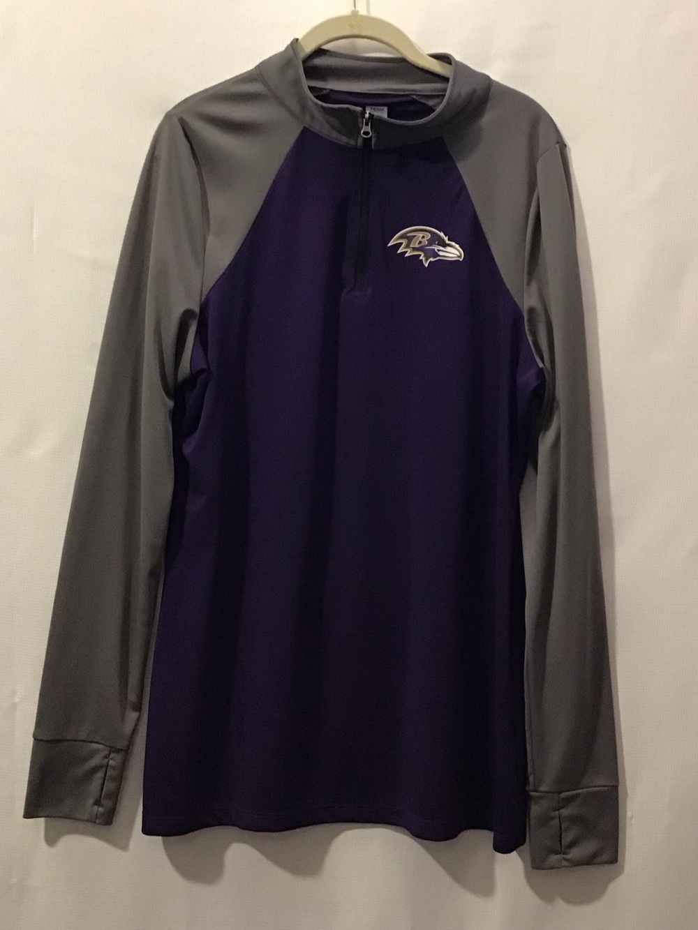 567 Ravens NFL Women’s Purple & Gray Quarter-Zip Pullover Jacket